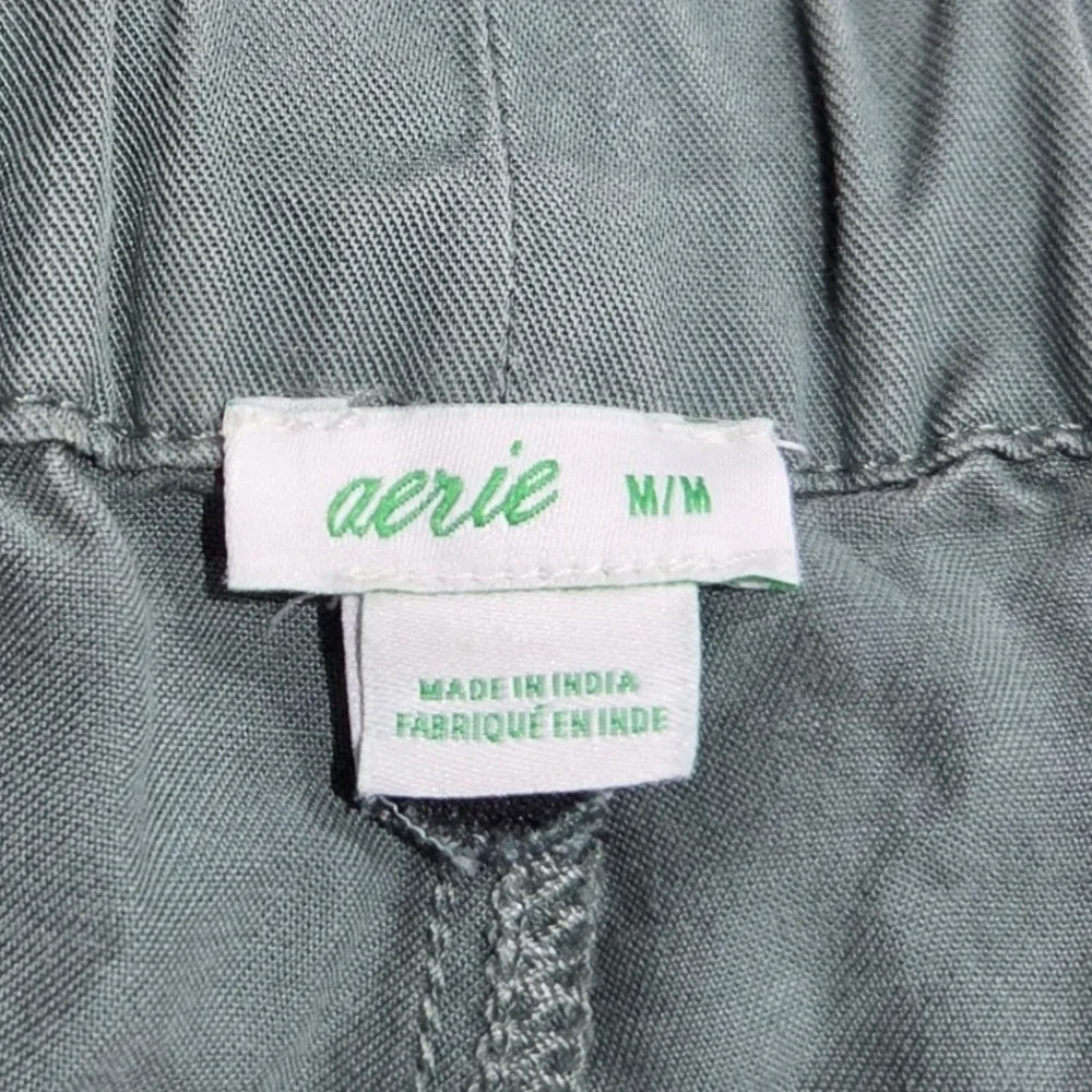 Aerie Olive Green Paperbag Waist Tie Front Utility Shorts Medium M High Rise